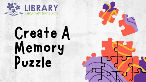 The title of the program, Create A Memory Cafe, presented with pieces of a puzzle. 