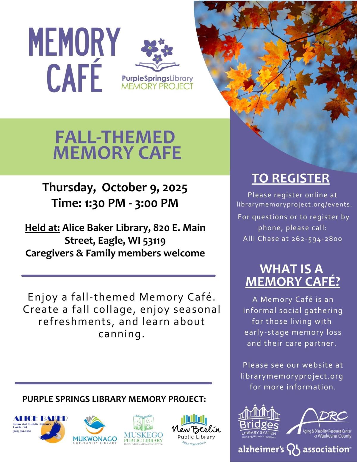 fall refreshments, craft, and canning